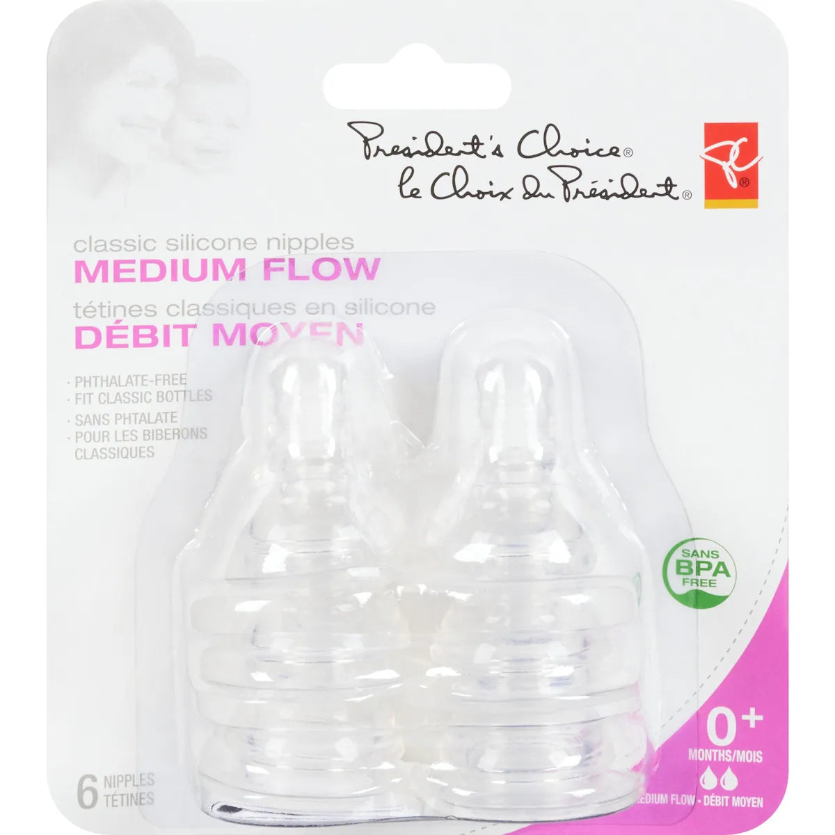 Tetines classiques en silicone - debit moyen