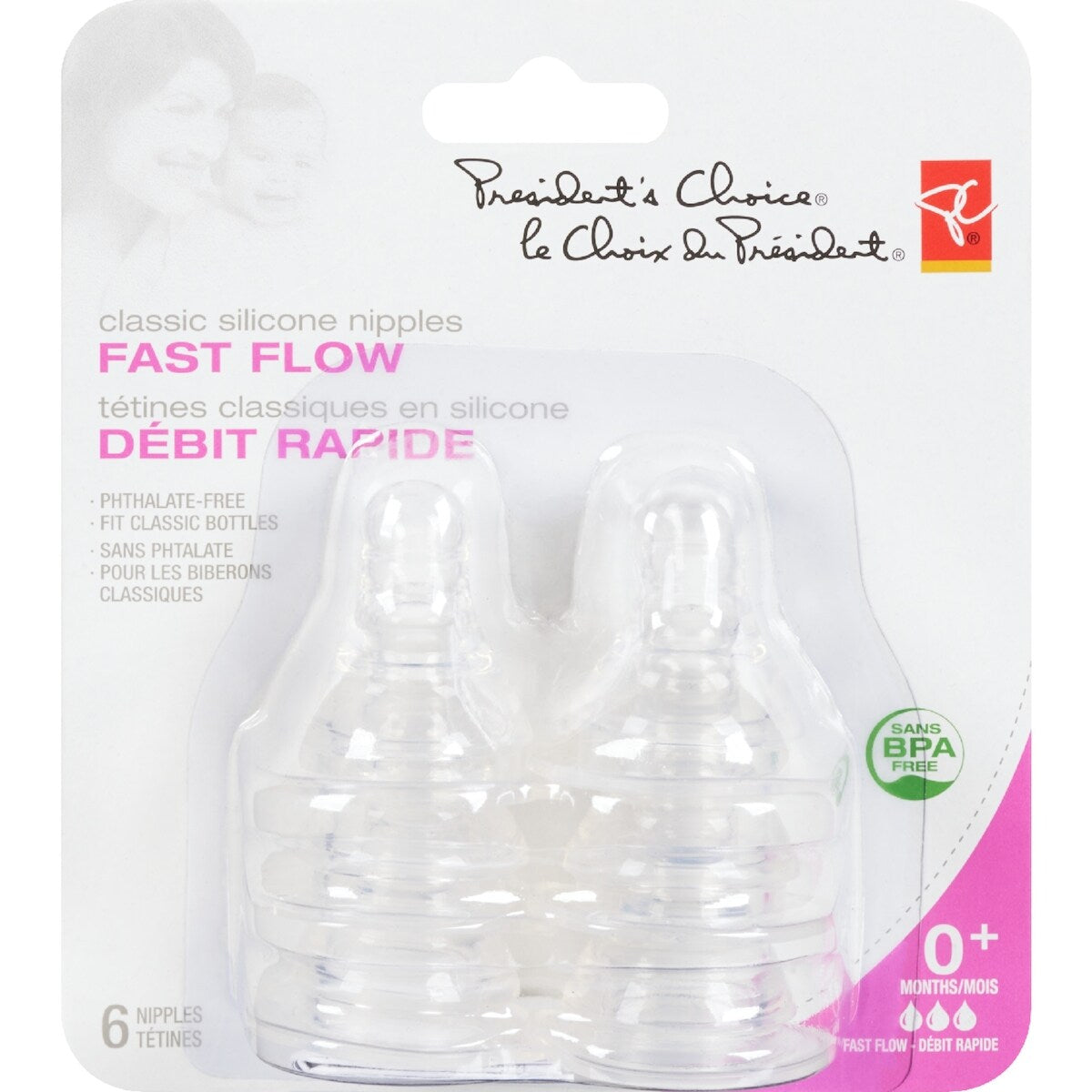 Tetines classiques en silicone - debit rapide