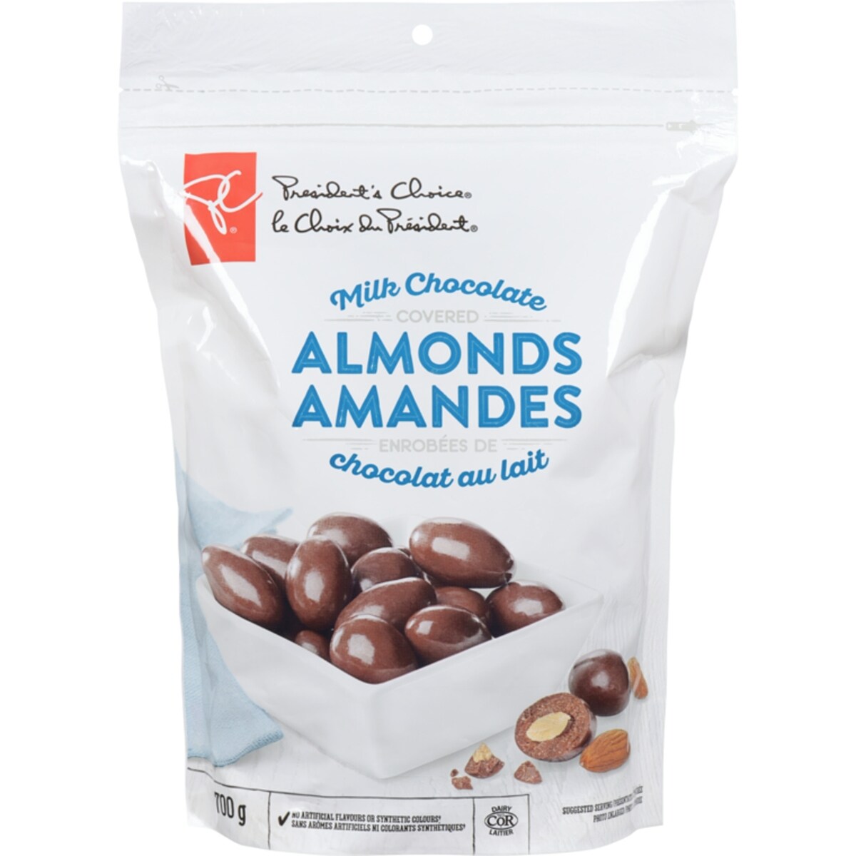 Amandes enrobées de chocolat au lait