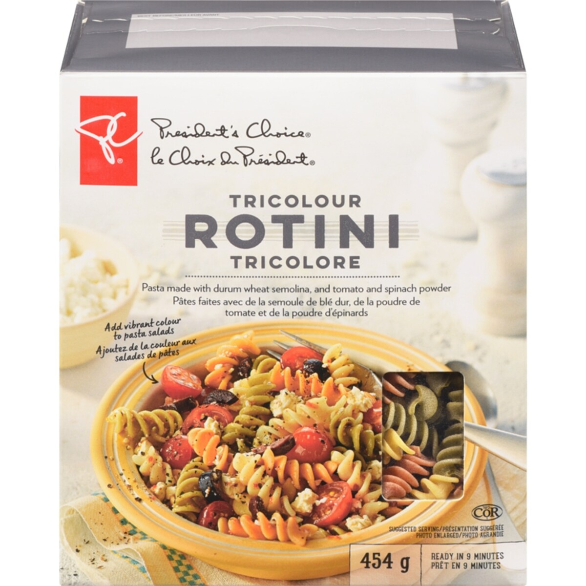 Pâtes rotini tricolore
