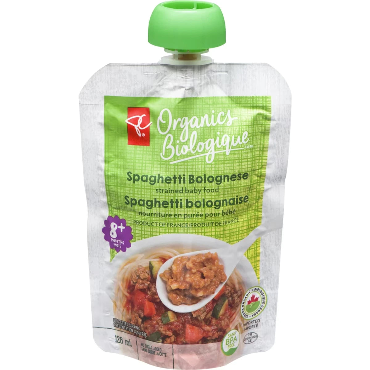 Nourriture en puree pour bebe Spaghetti bolognaise