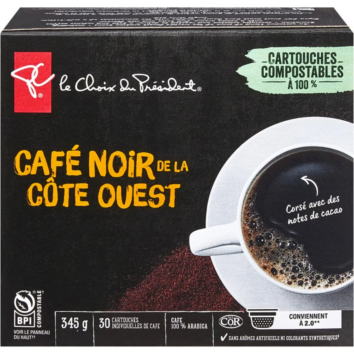 Café café noir de la côte ouest gourmet format club