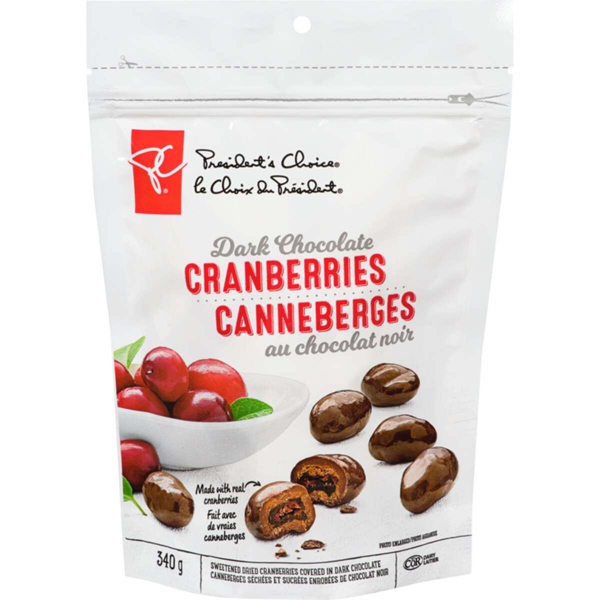 Canneberges au chocolat noir