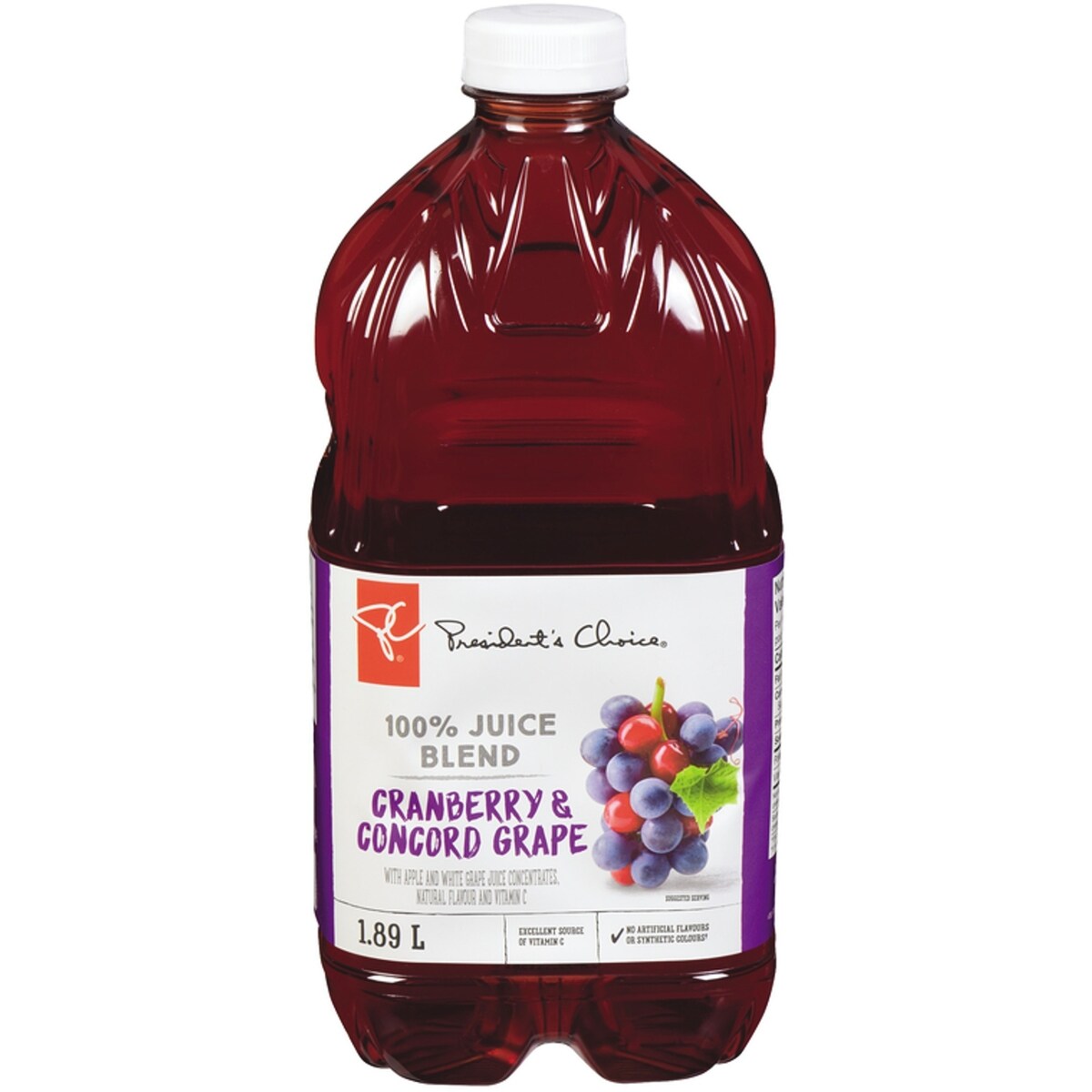 Mélange de jus à 100 %, canneberge et raisin concord