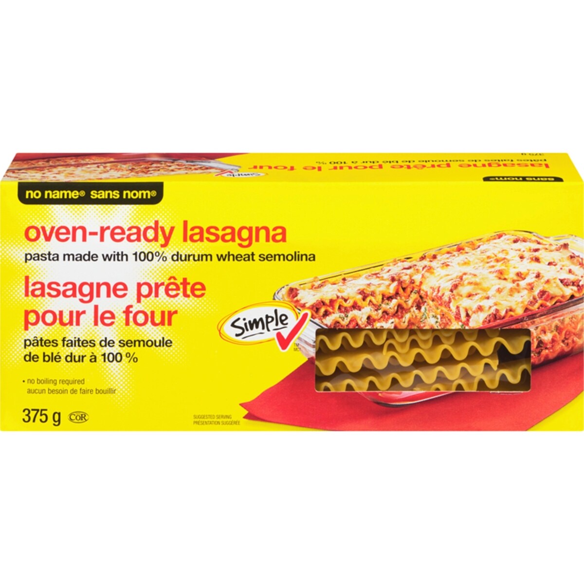 Pâtes lasagne prête pour le four