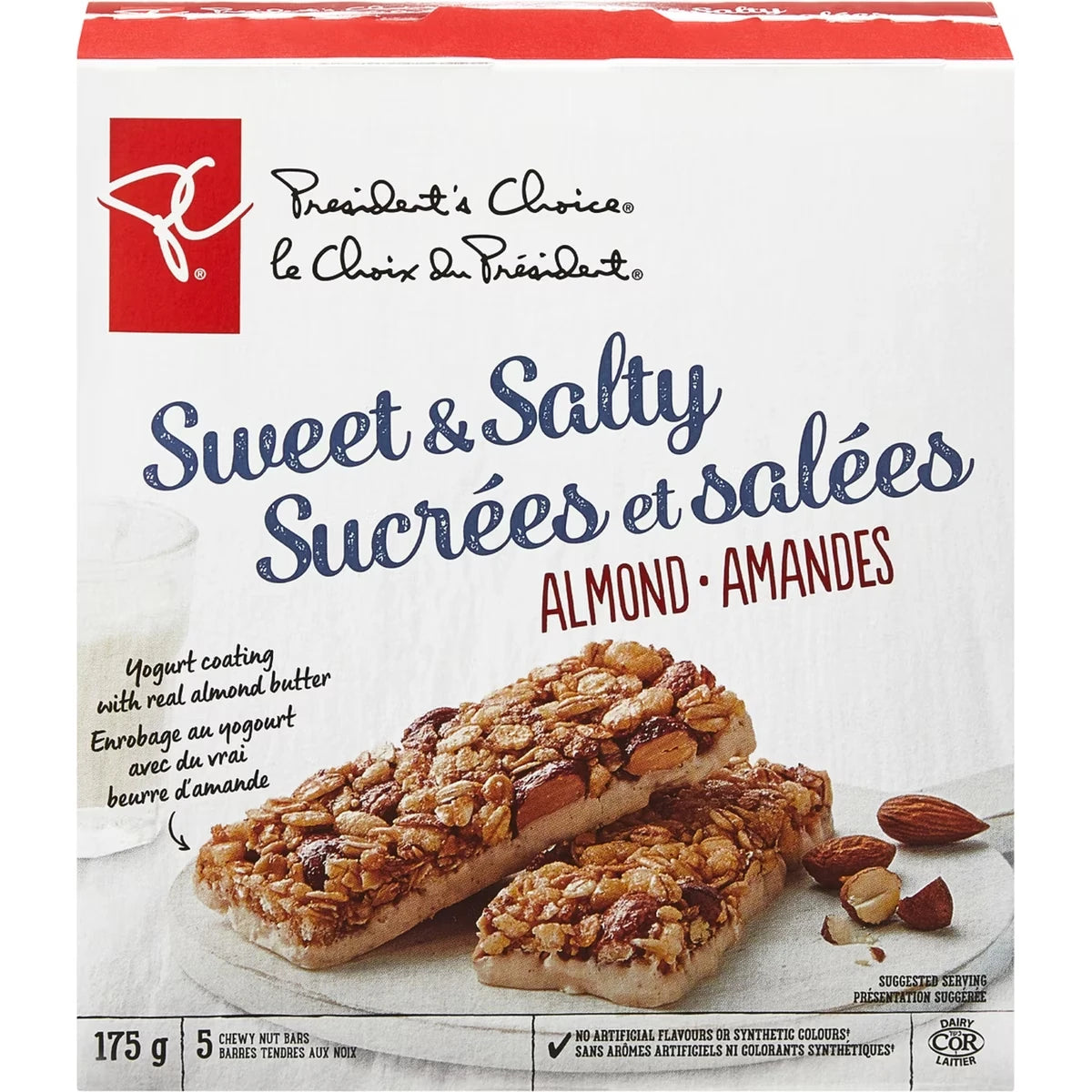 Barres tendres aux noix sucrées et salées amandes