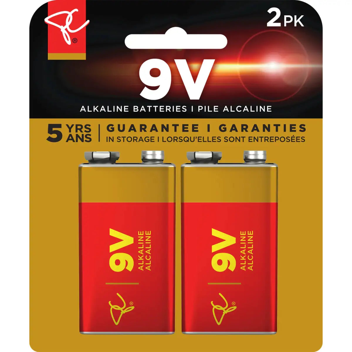 Paquet de 2 piles alcalines longue durée de 9 V