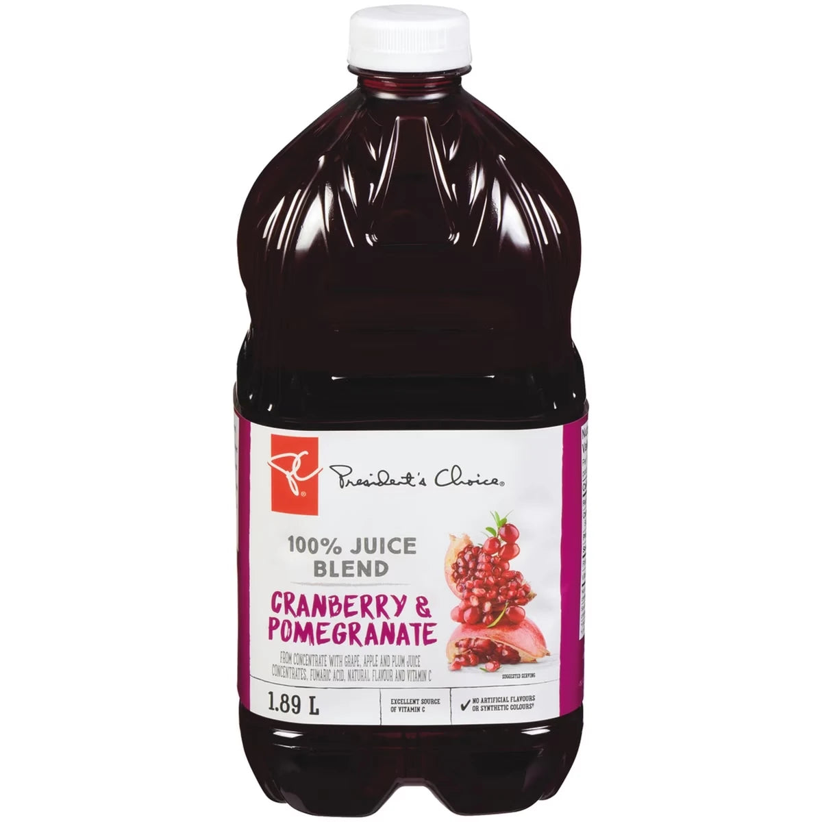 Mélange de jus à 100 %, canneberge et grenade