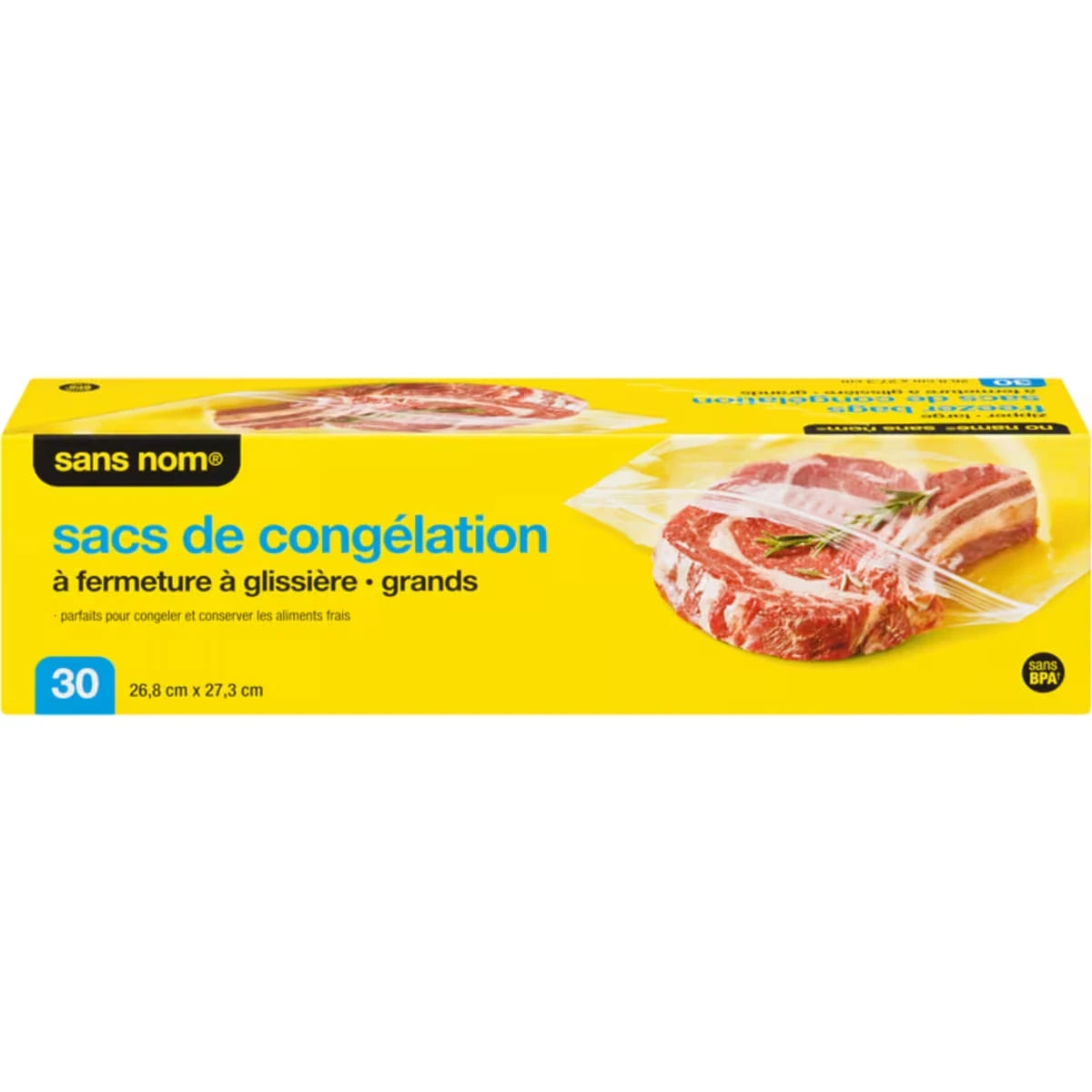 Sacs à sandwich à fermeture à glissière grands 26,8 cm x 27,3 cm