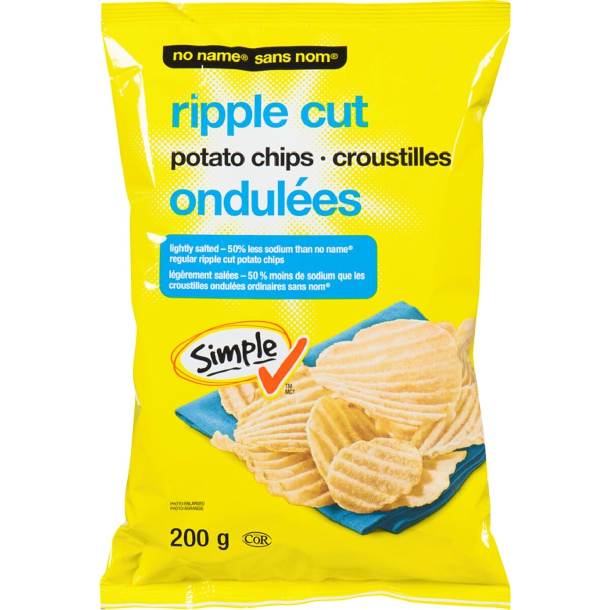Croustilles ondulées légèrement salées