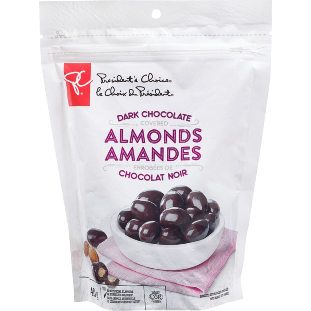Amandes enrobées de chocolat noir