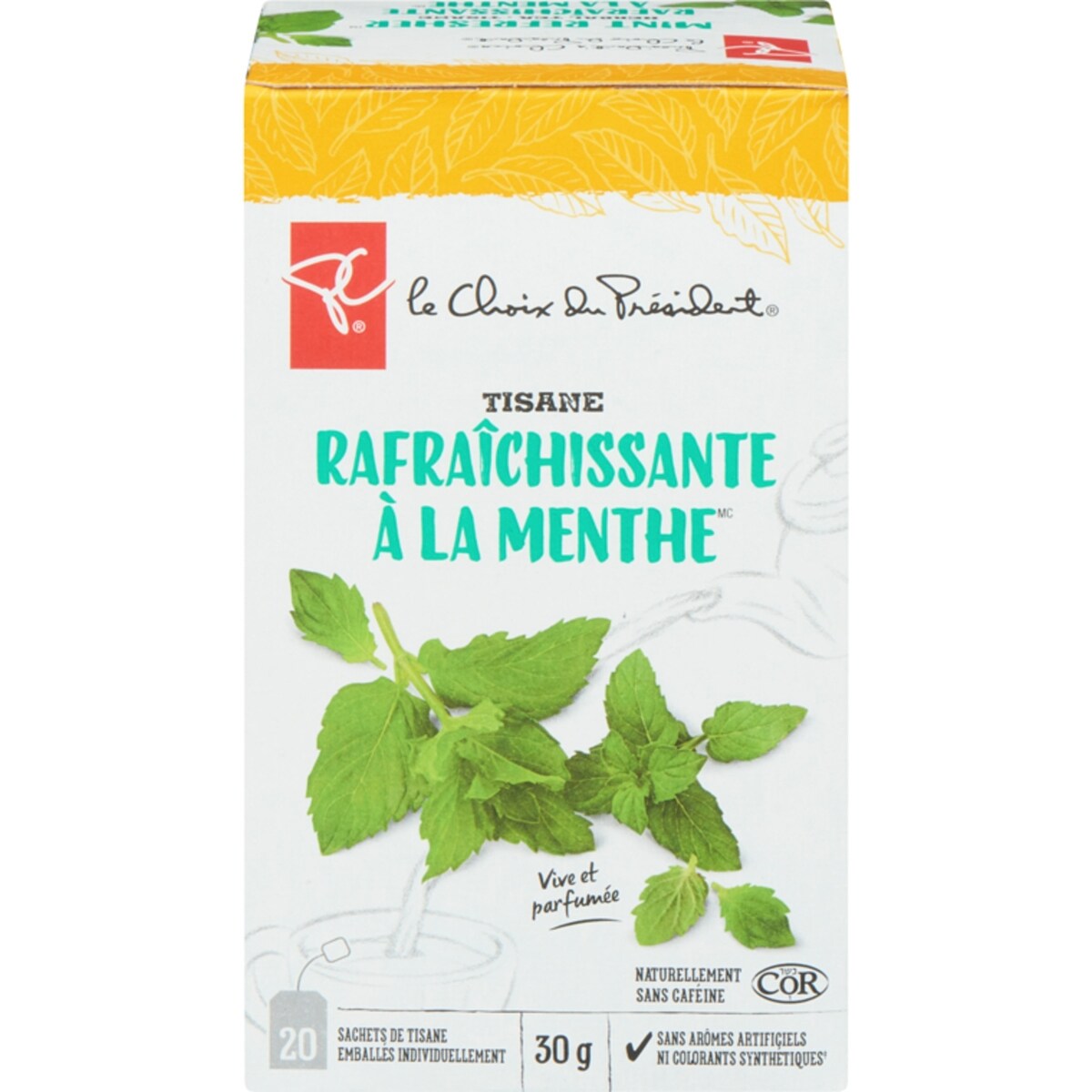 Tisane rafraîchissante à la menthe