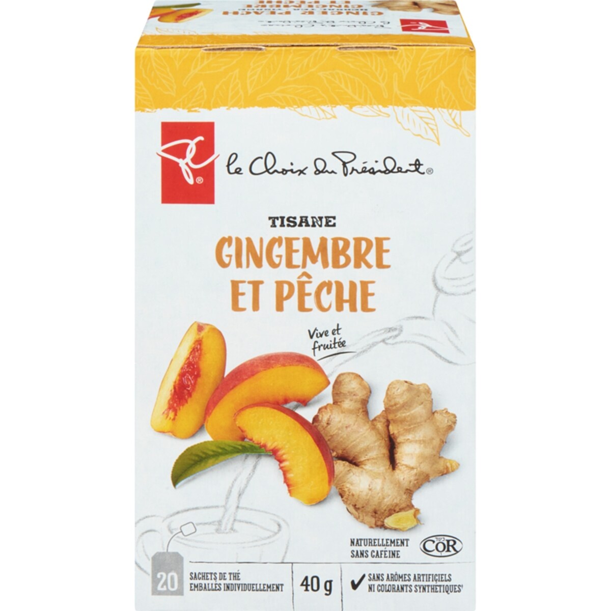 Tisane gingembre et pêche