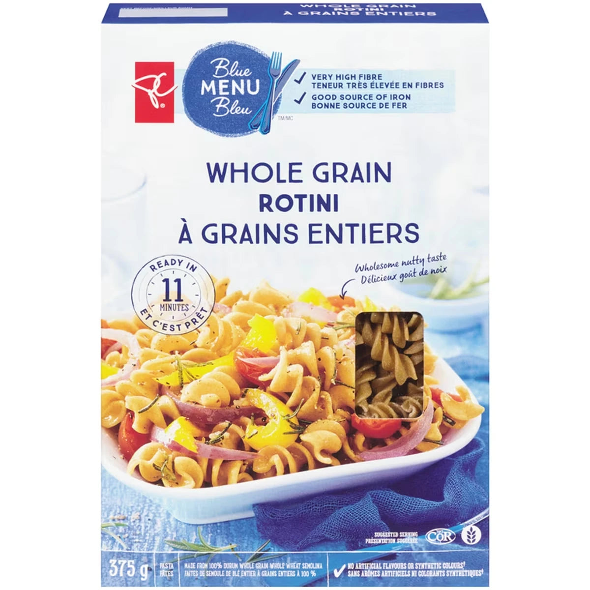 Pâtes rotini à grains entiers