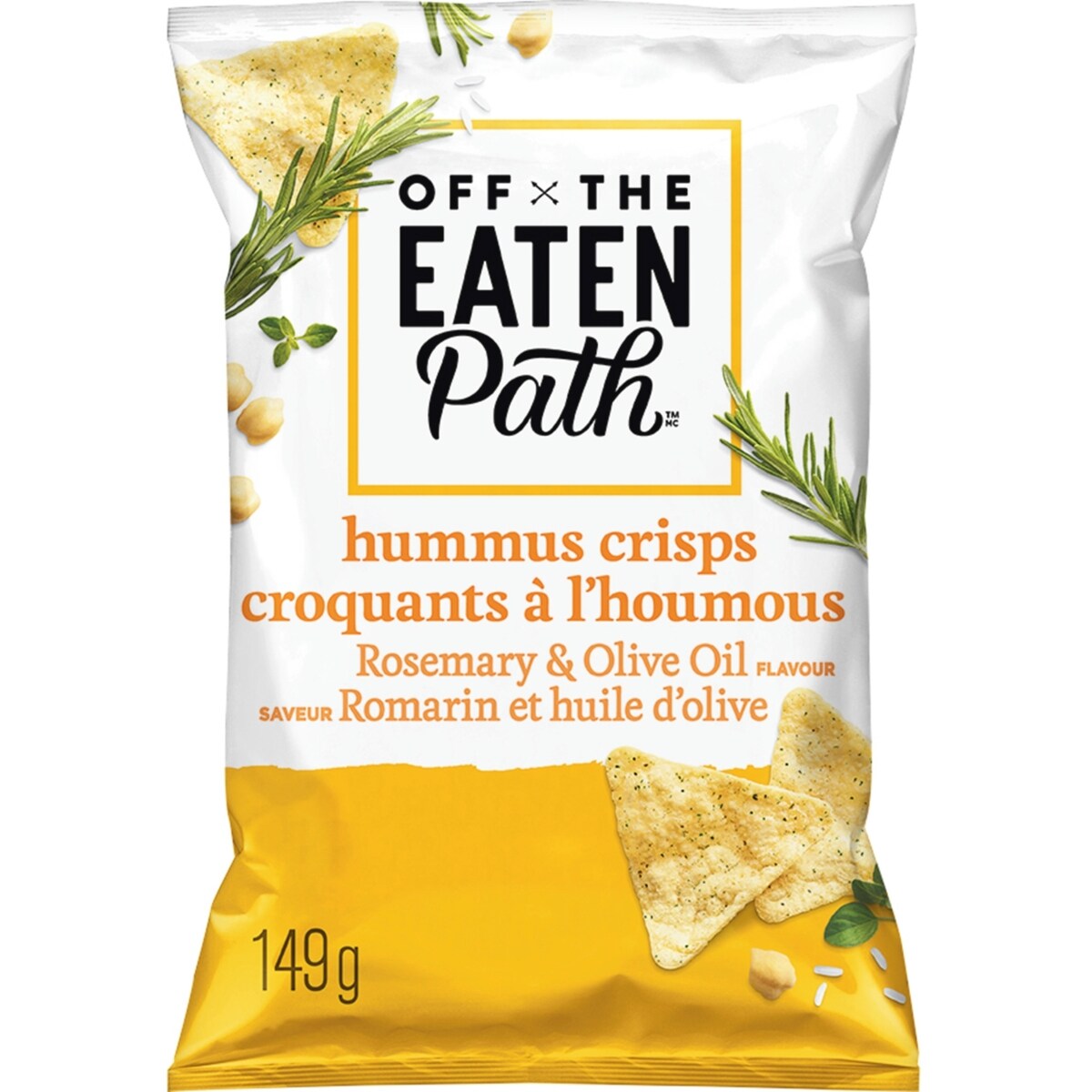 Collations Aux Pois Chiches Et Au Riz Croquants À L'Houmous Saveur Romarin Et Huile D'Olive 149G