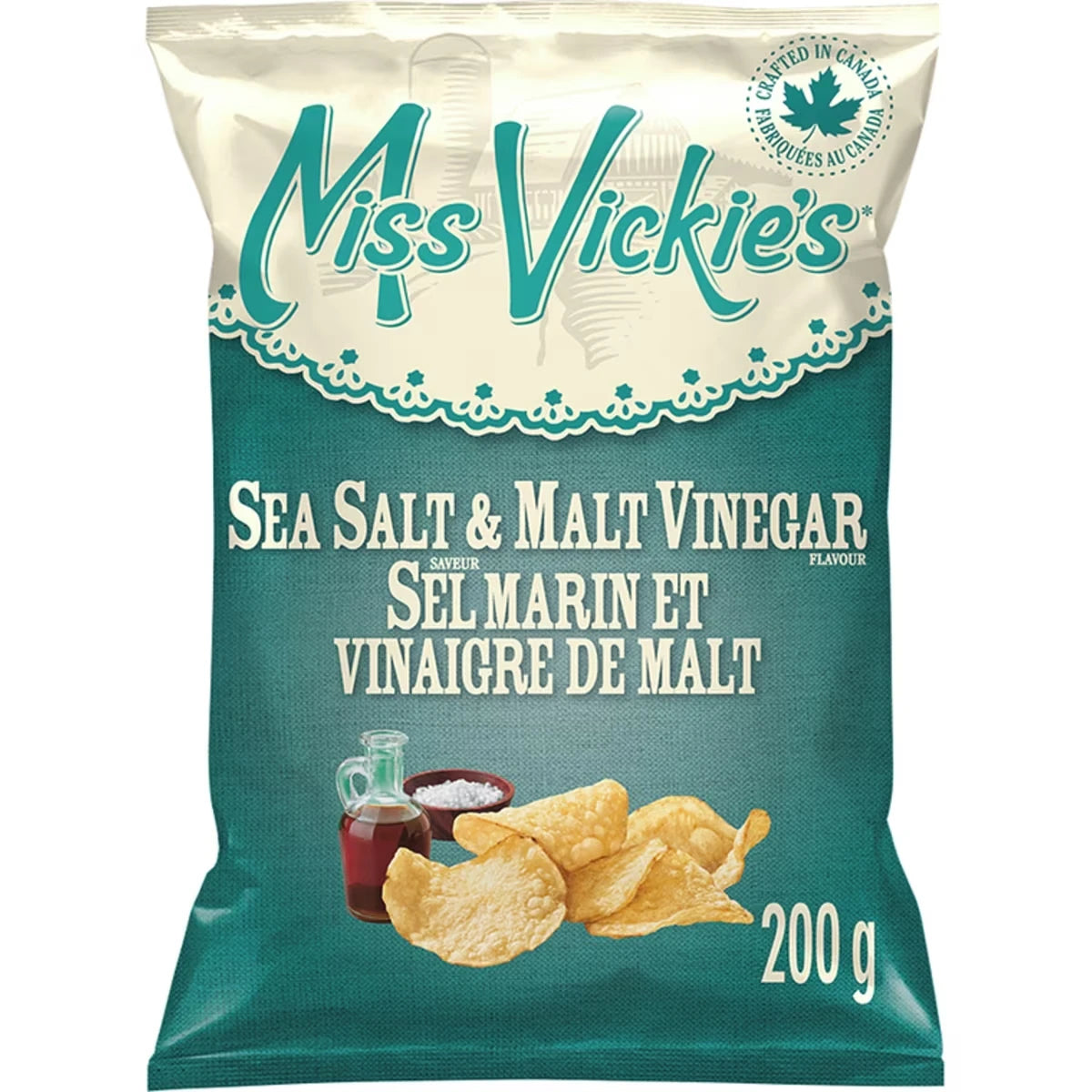 Croustilles Cuites À La Marmite Saveur Sel Marin Et Vinaigre De Malt 200G