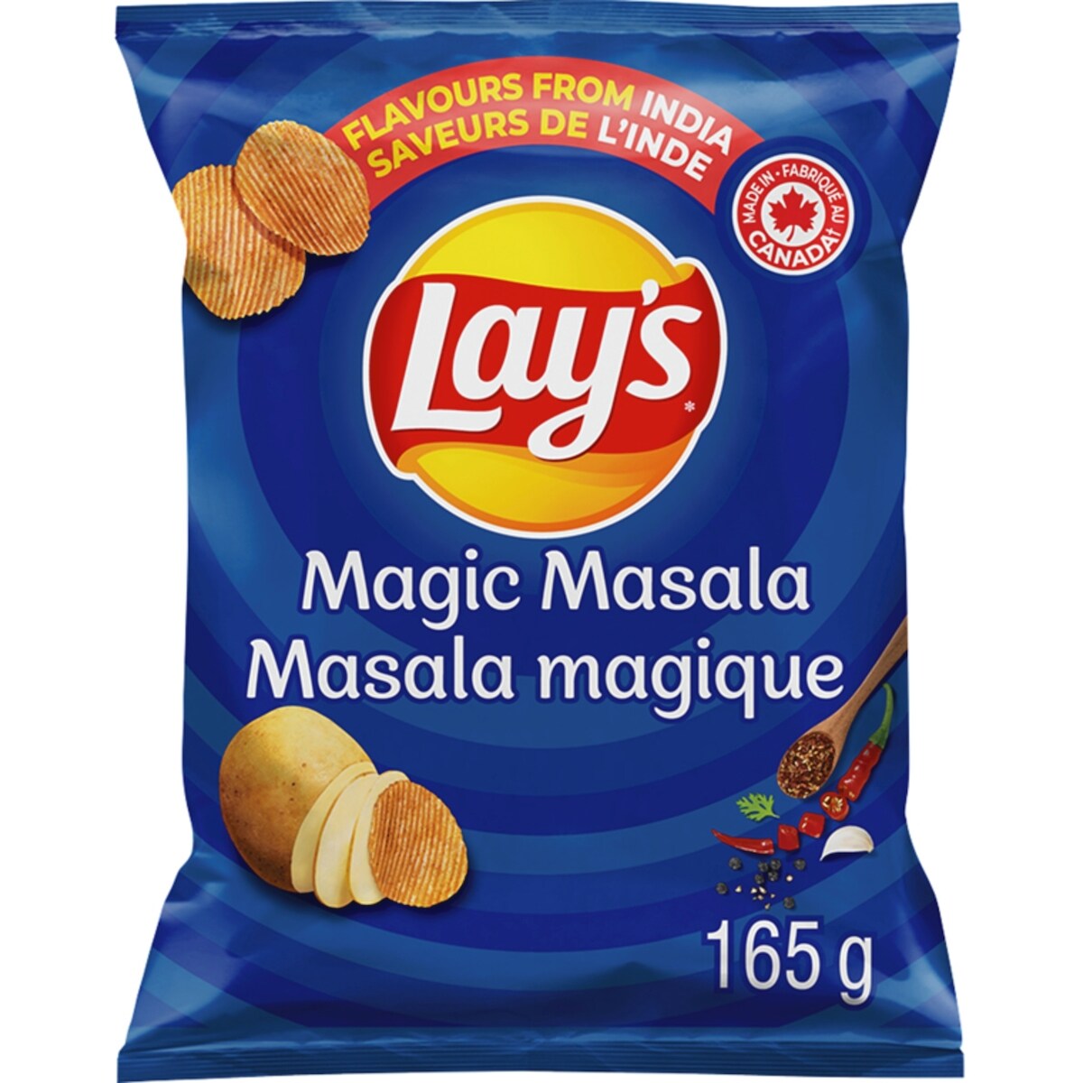 Croustilles assaisonnées ondulées Masala magique