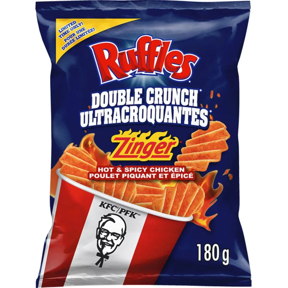 Croustilles assaisonnées zinger poulet piquant et épicé