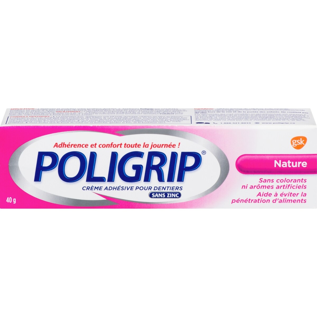 Poligrip Nature Crème adhésive pour prothèses dentaires