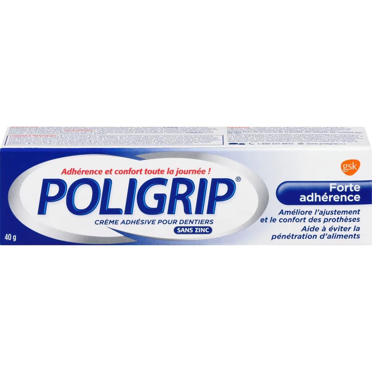 Poligrip Forte adhérence Crème adhésive pour prothèses dentaires