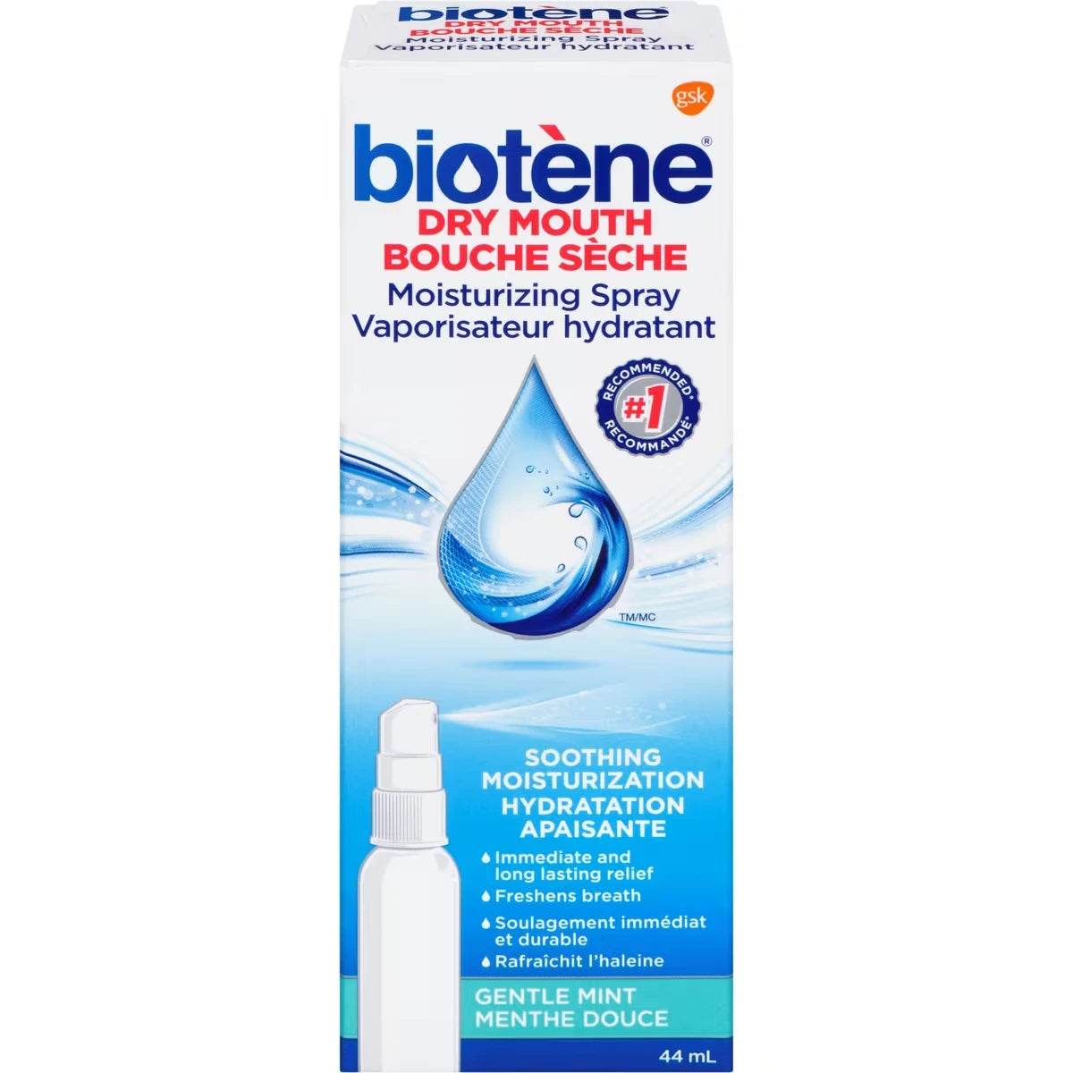 Vaporisateur hydratant biotène pour la bouche sèche