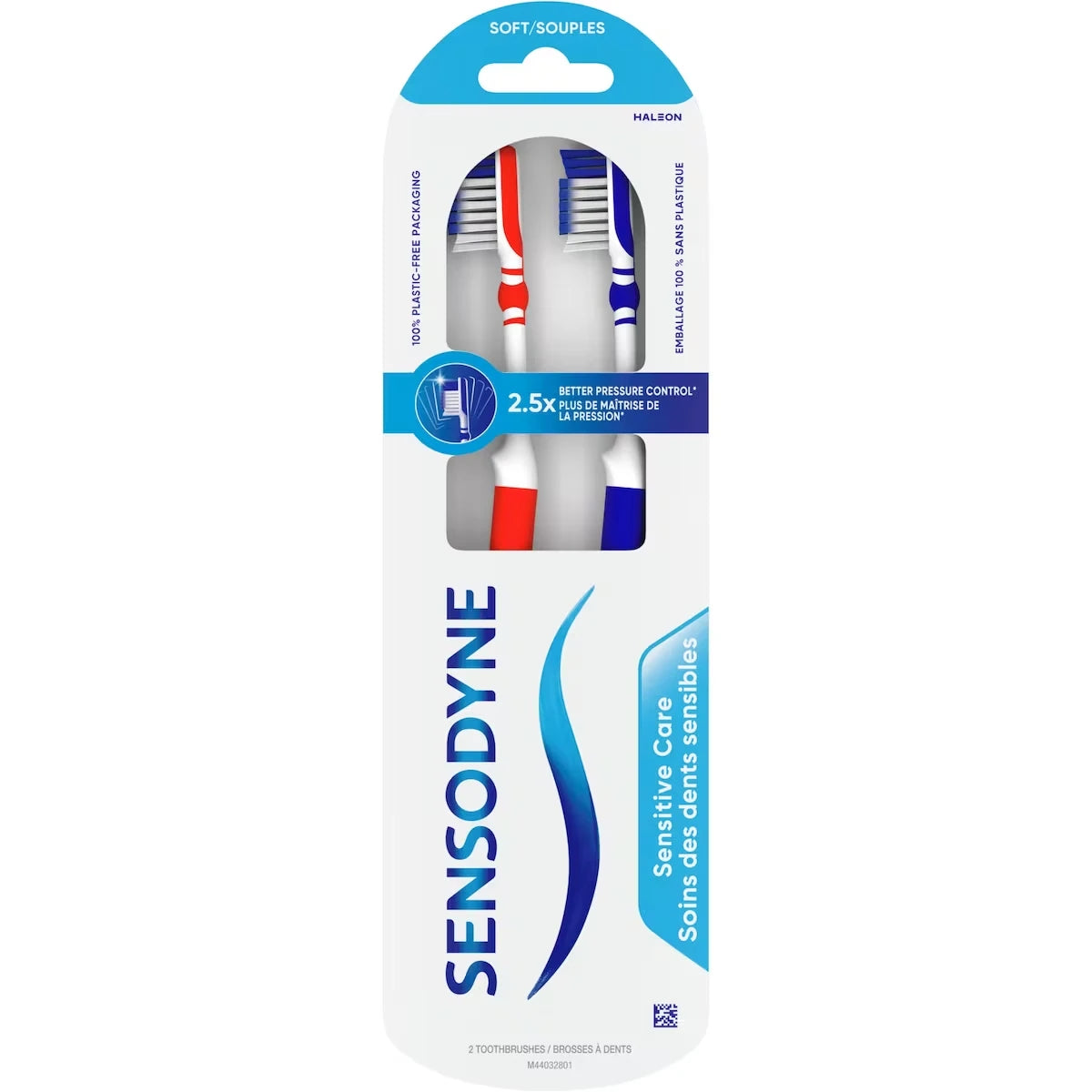 Duo de brosses à dents Sensodyne Soins des dents sensibles, soies souples