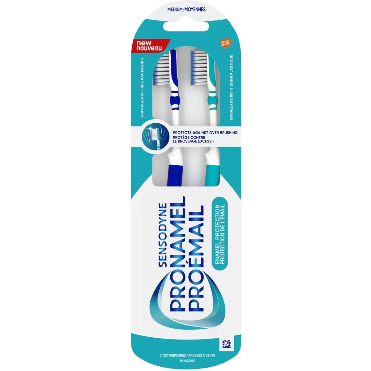 Duo de brosses à dents Proémail Protection de l’émail, soies moyennes