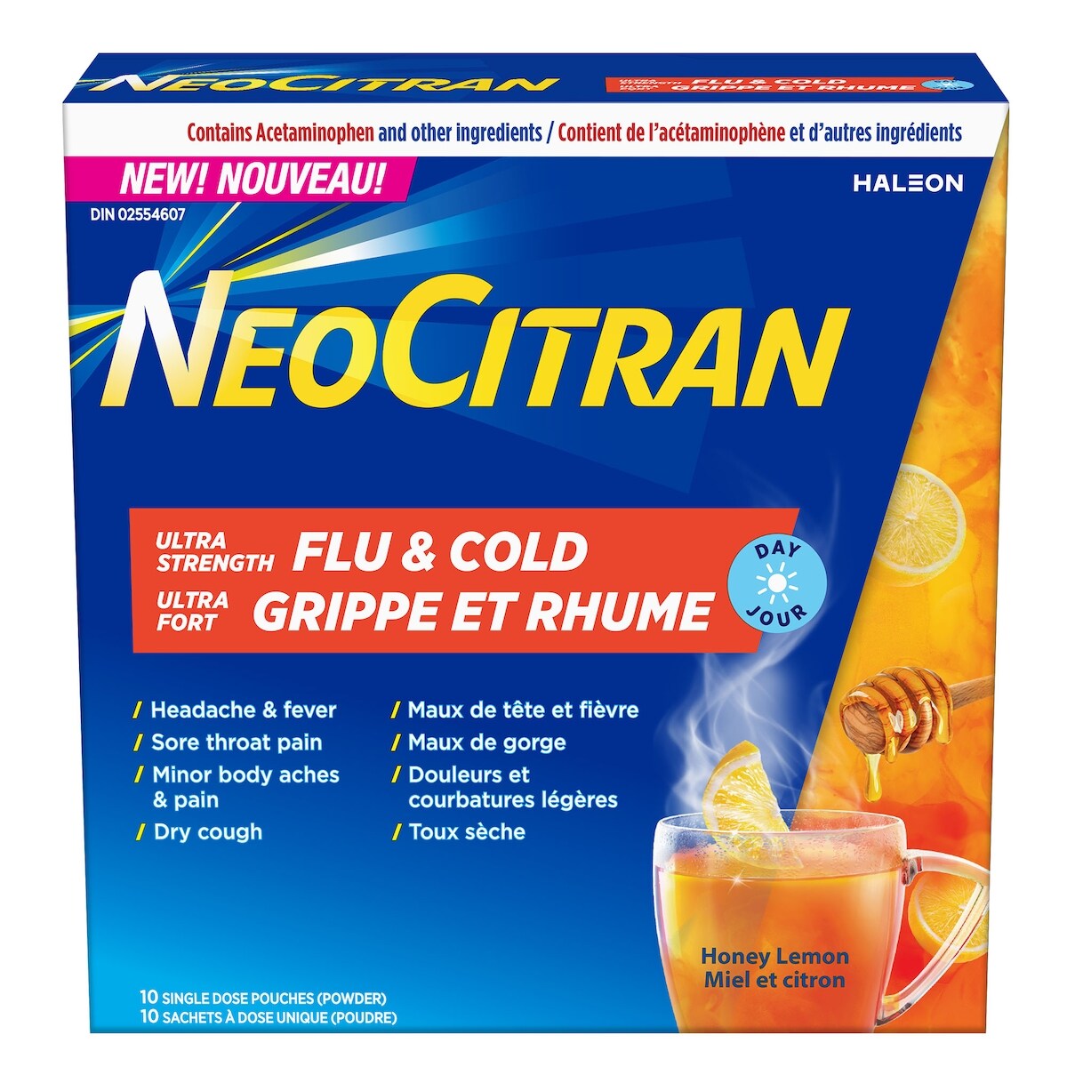 Grippe et Rhume Jour miel et citron Ultra Fort