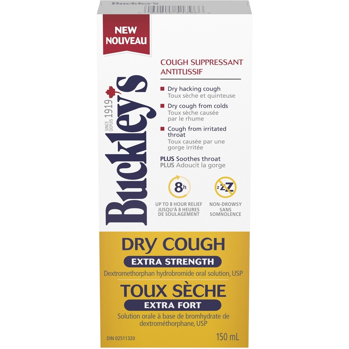 Sirop antitussif Buckley Toux sèche Extra fort, 150 mL