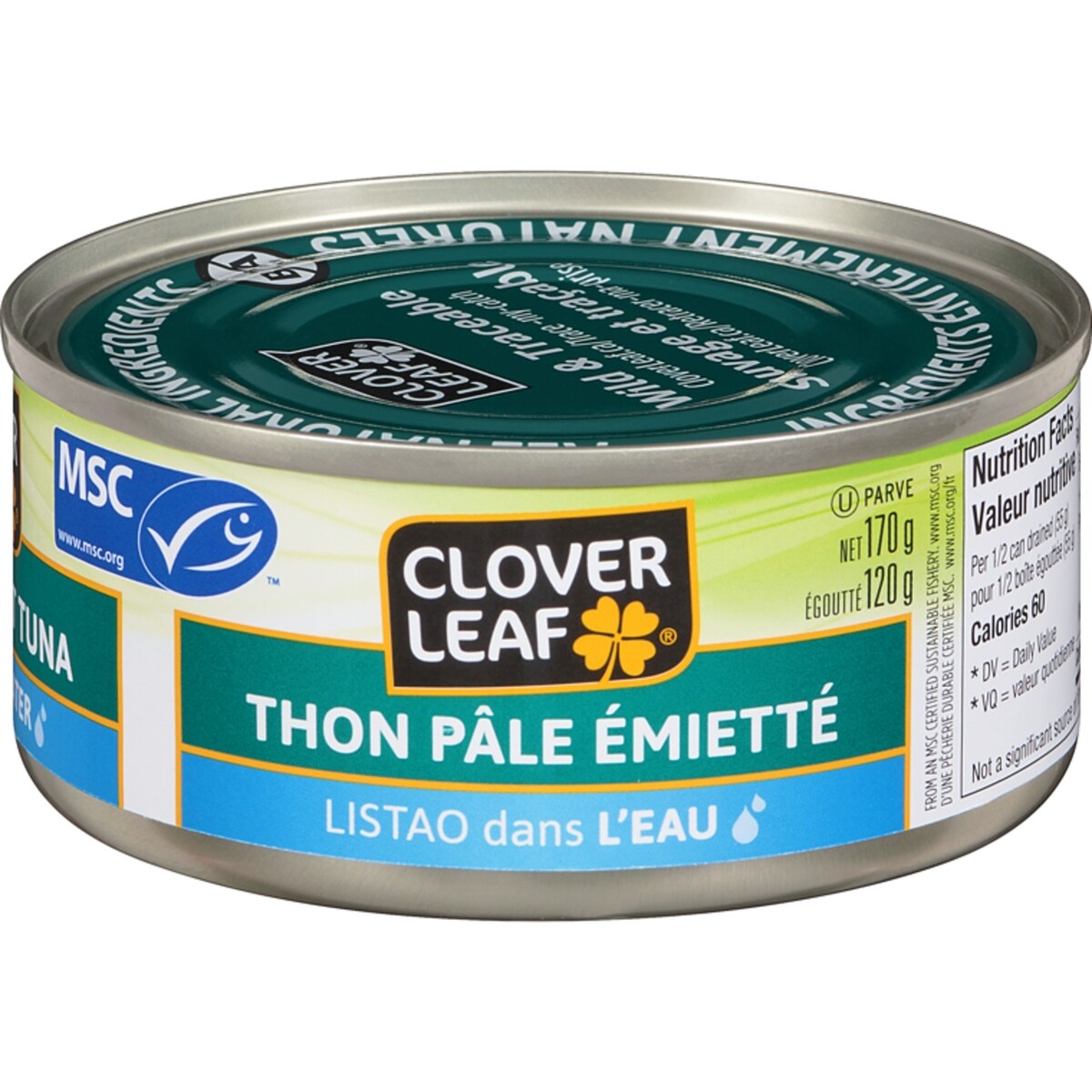 Thon blanc émietté – Listao – mis en conserve dans l’eau