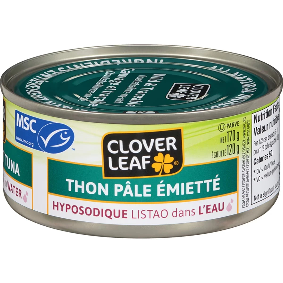 Thon pâle émietté dans l’eau faible en sodium