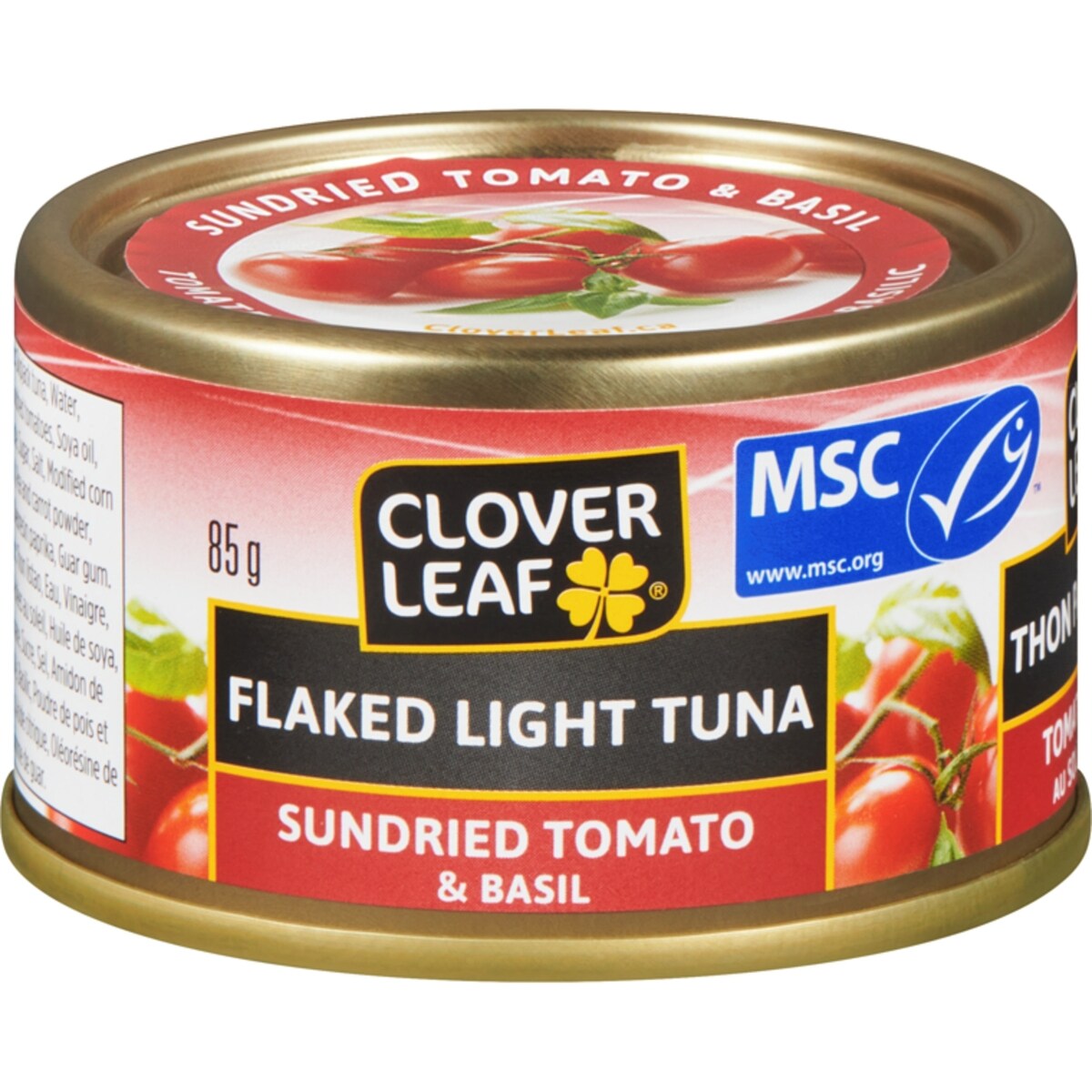 Thon pâle émietté tomates séchées au soleil et basilic