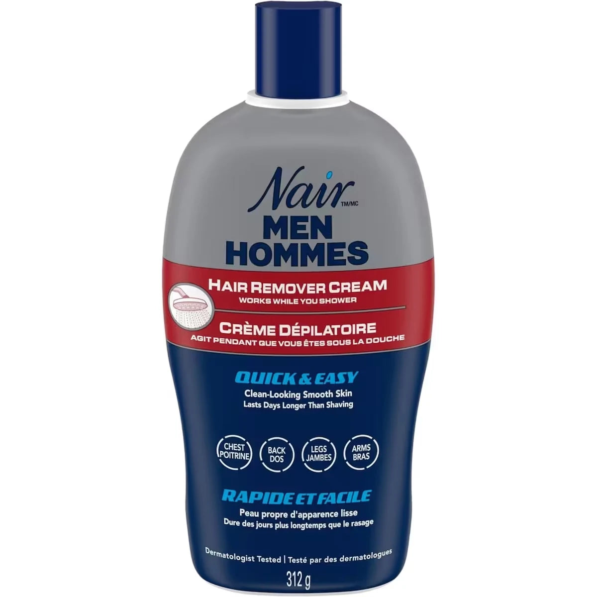 Crème dépilatoire de douche Rapide et facile pour hommes, pour le corps