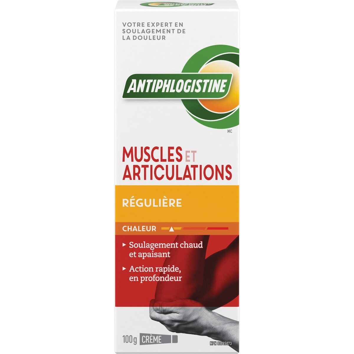 Crème chaleur régulière antidouleur pour muscles et articulations