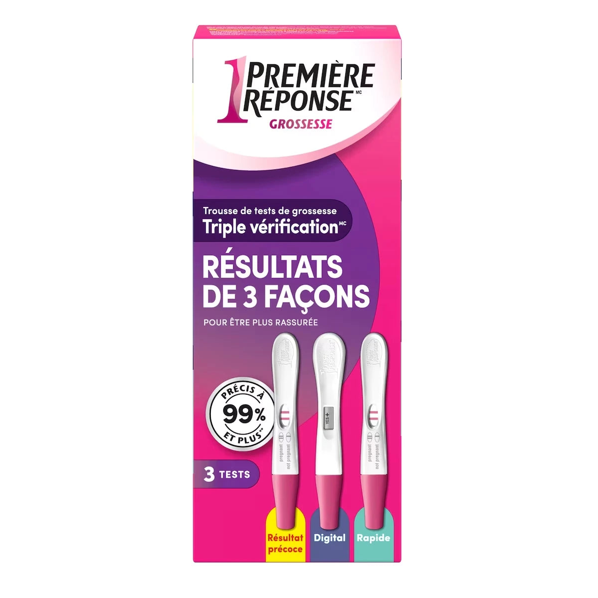 Trousse de tests de grossesse triple verification
