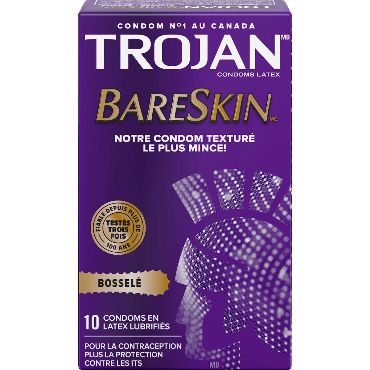Condoms lubrifiés super minces avec bosses BareSkin