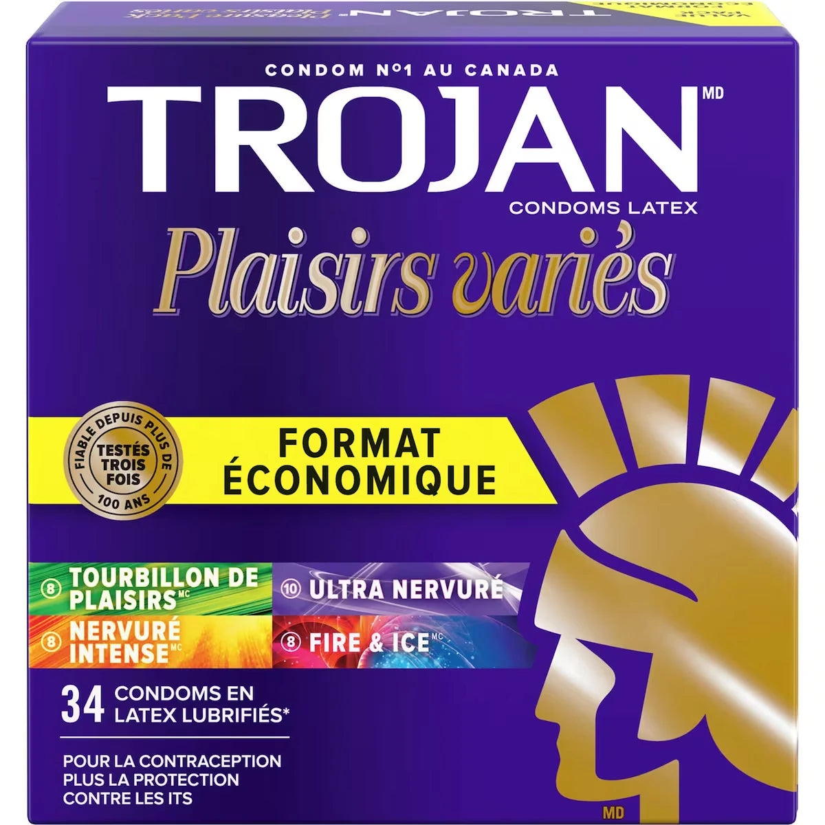 Condoms lubrifiés assortiment Plaisirs variés à stimulation accrue