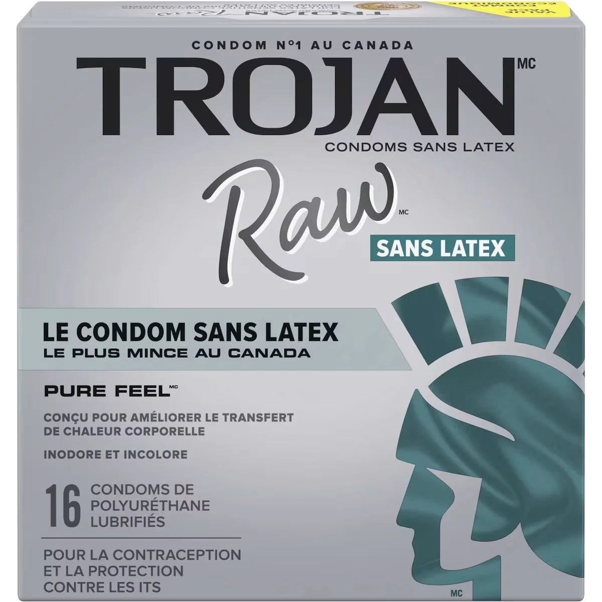 Condom lubrifié sans latex Raw Pure Feel, le condom sans latex le plus mince au Canada