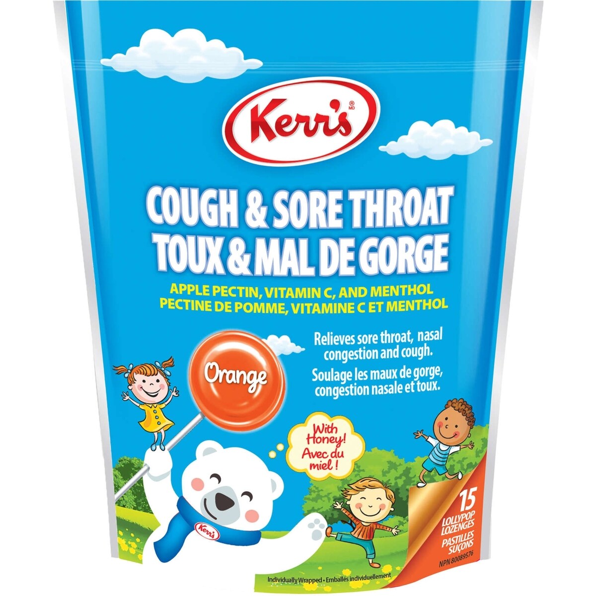 Pastilles suçons TOUX et gorge irritée  menthol et orange