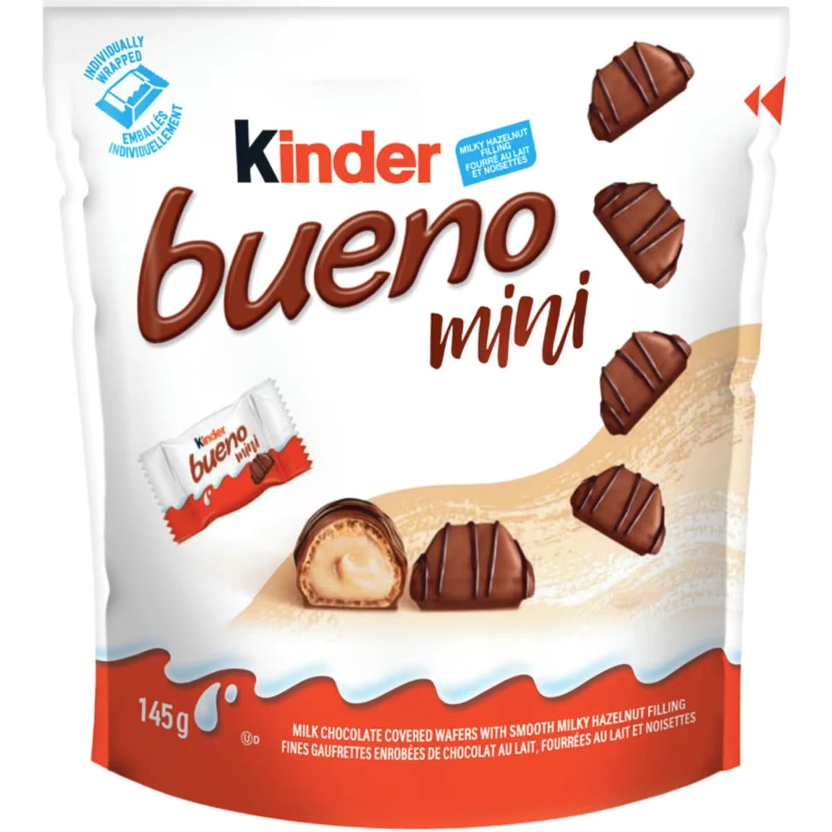 Bueno Mini, pacquet de 27 chocolats emballés individuellement, 145g