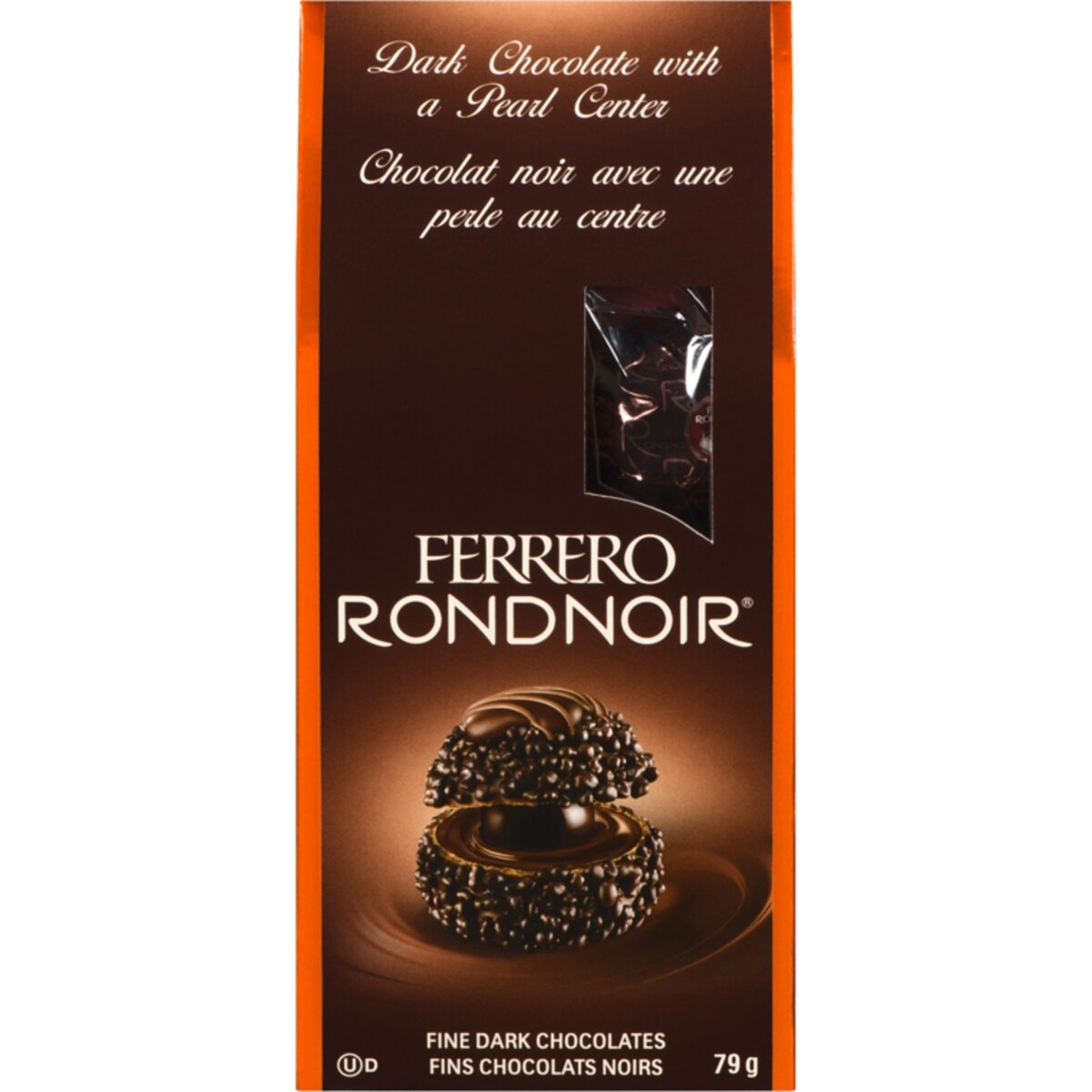 Sachet de fins chocolats noirs Rondnoir, 8 chocolats emballés individuellement