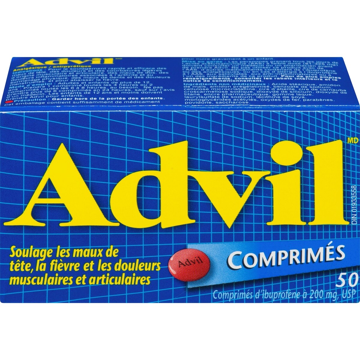Comprimés de 200 mg d'Ibuprofène USP 50 Comprimés
