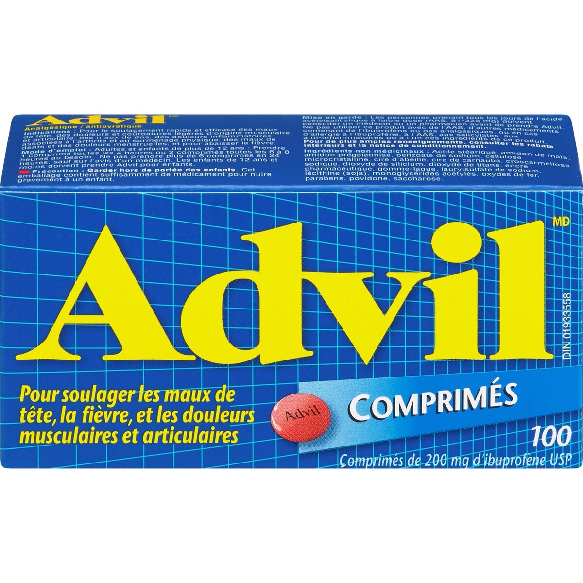 Comprimés de 200 mg d'Ibuprofène USP 100 Comprimés