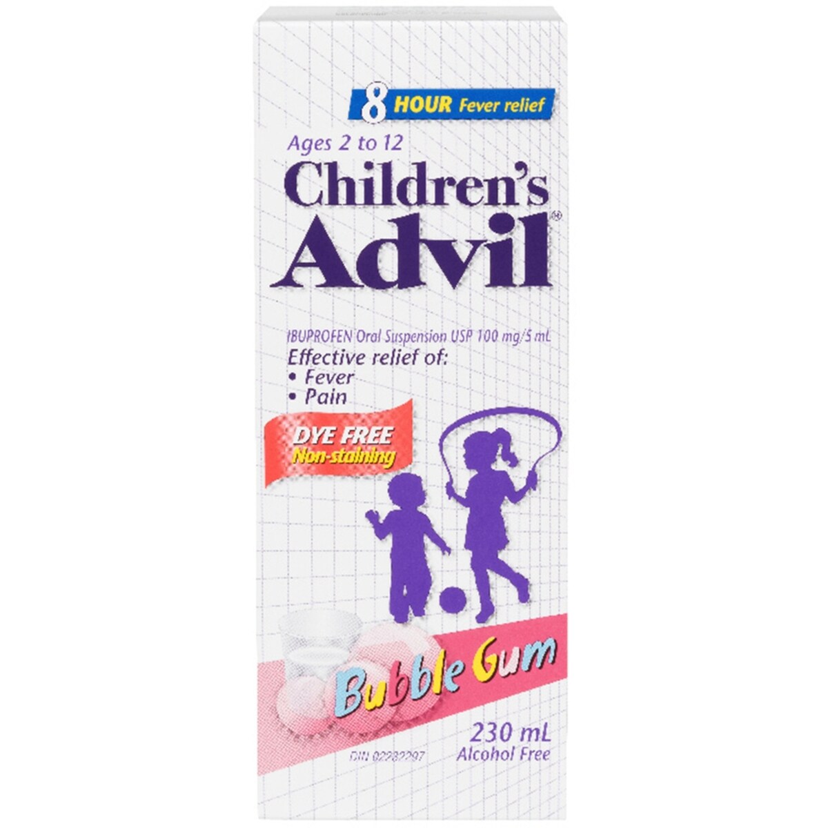 pour Enfants Suspension, Sans Colorant, Gomme à bulles, 230 ml