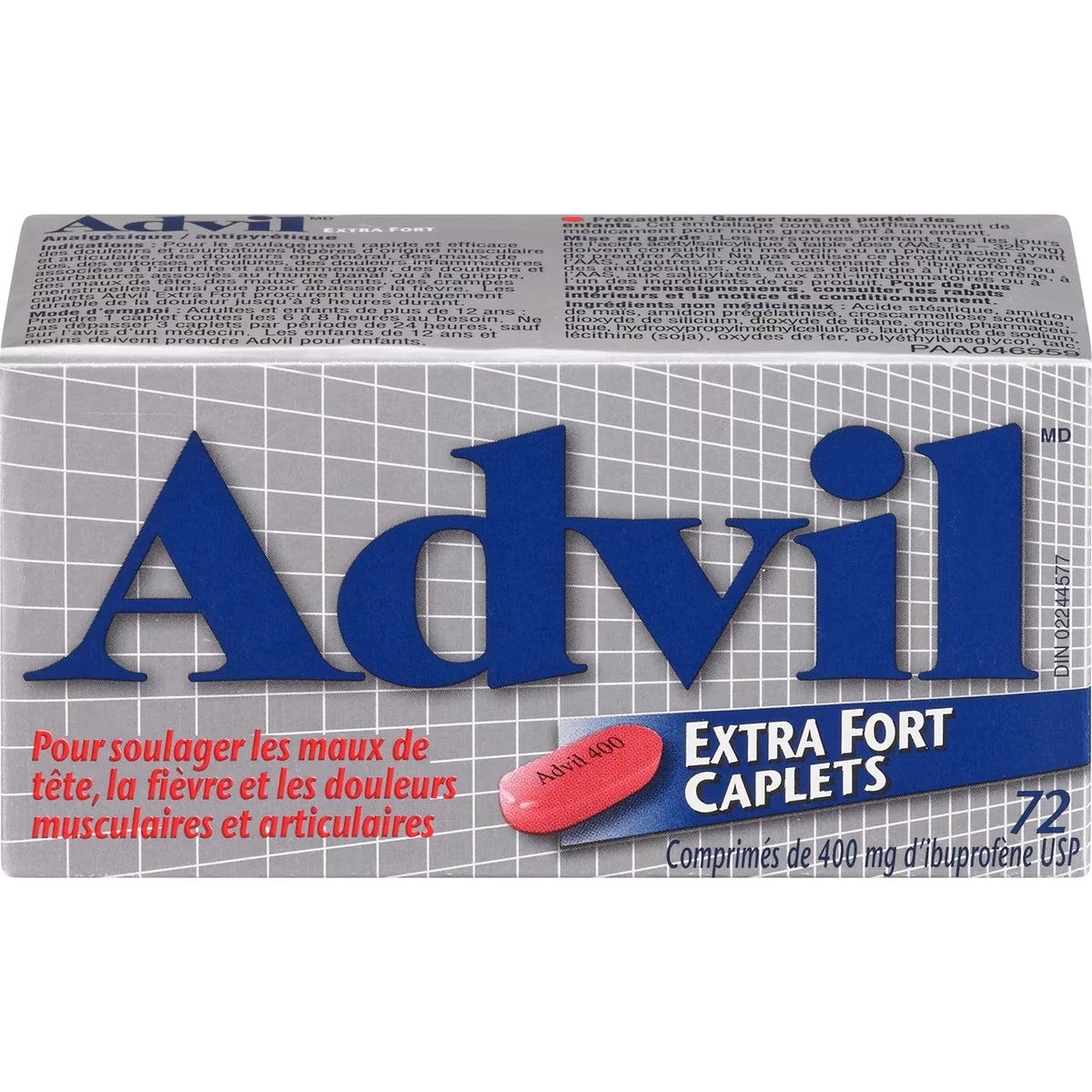 Advil Comprimés de 400 mg d'Ibuprofène USP Extra Fort 16 Caplets