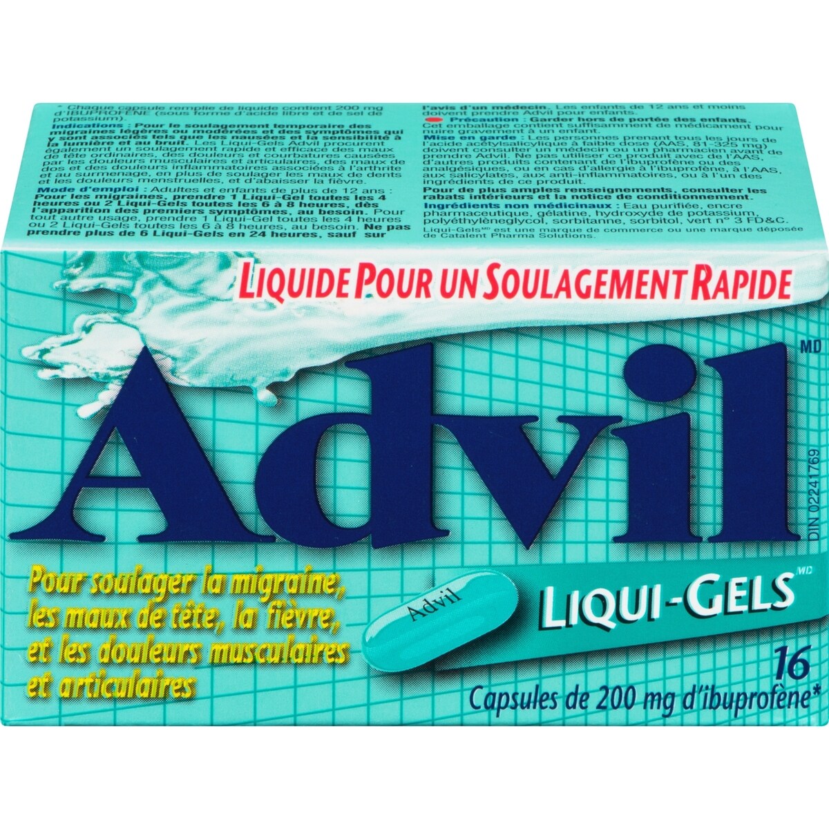 Capsules de 200 mg d'Ibuprofène 16 Liqui-Gels
