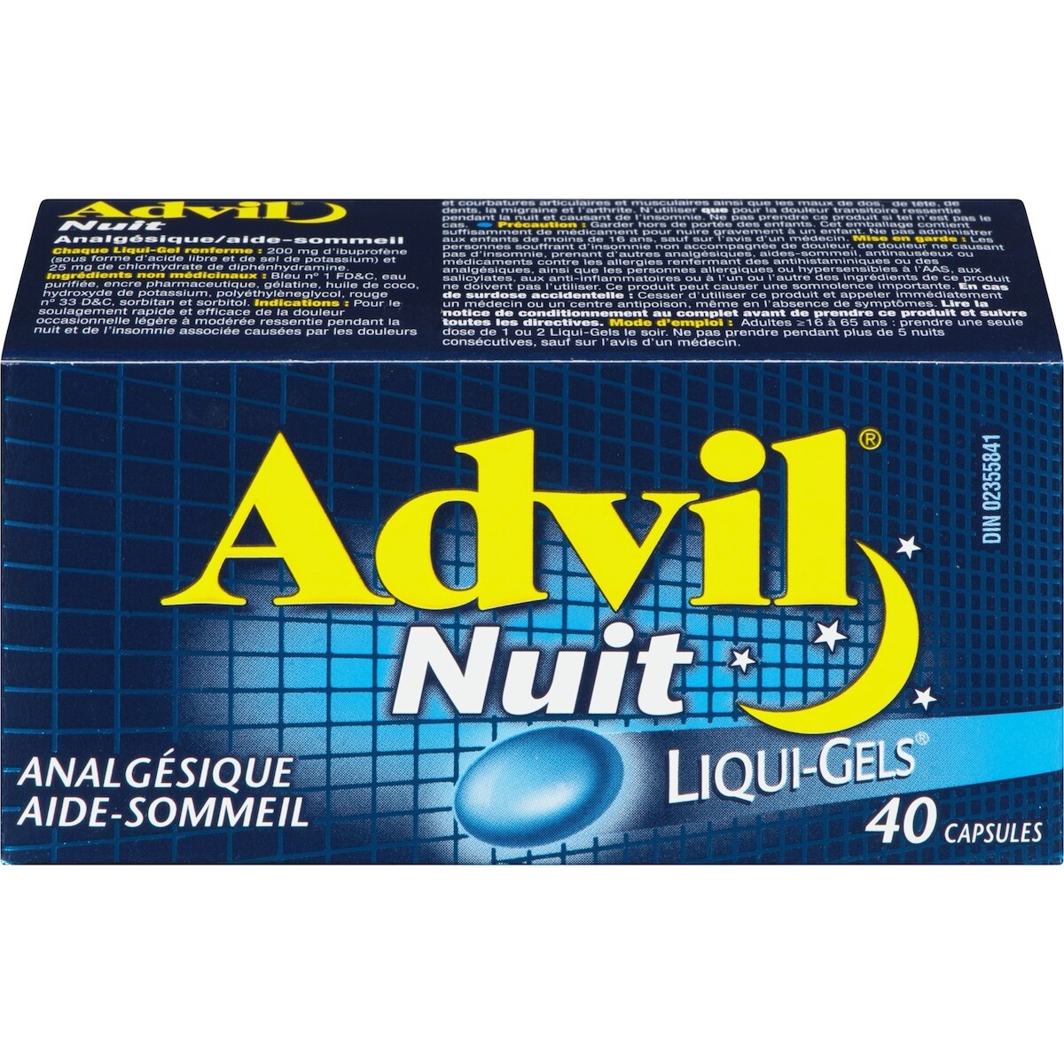 Nuit Analgésique Aide-Sommeil Liqui-Gels 40 Capsules