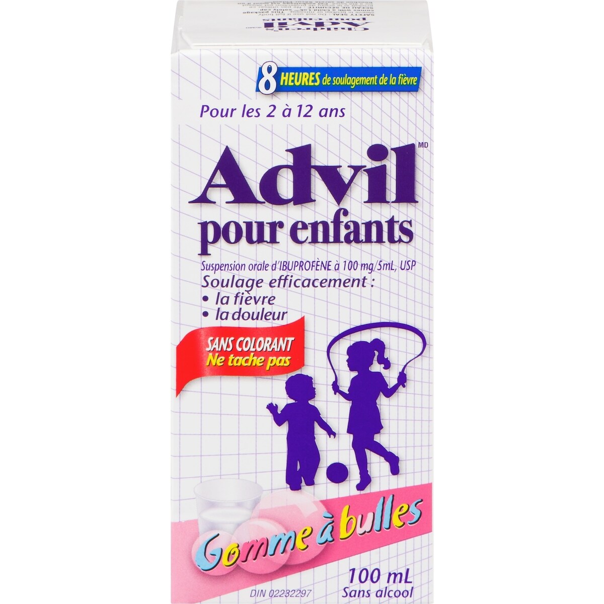 pour Enfants Suspension, Sans Colorant, Gomme à bulles, 100 ml