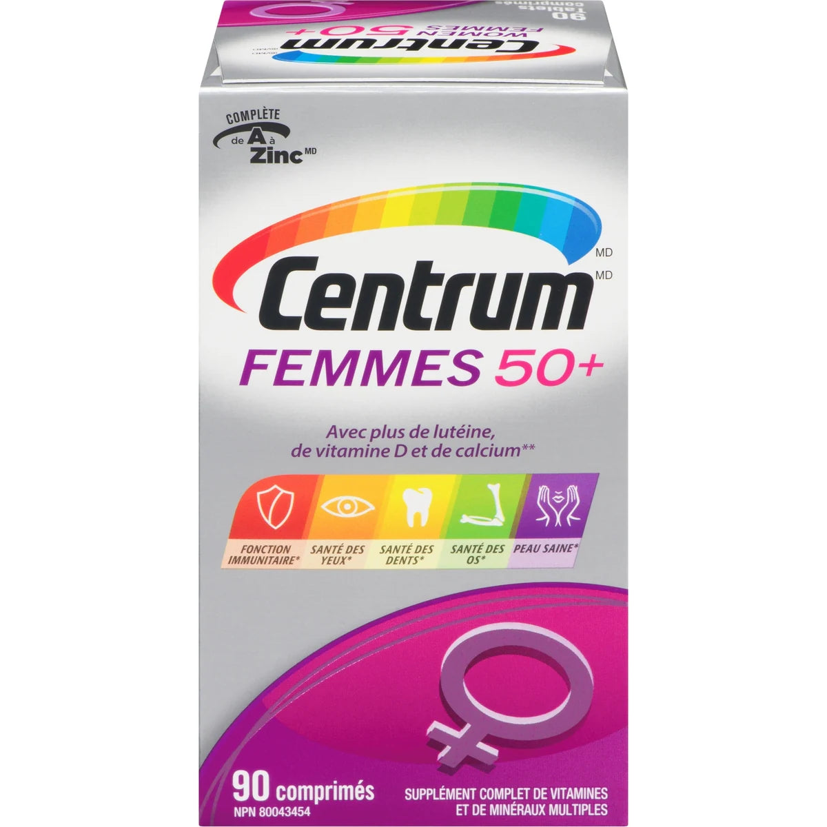 Femmes 50+, un supplément complet de vitamines et de minéraux, en format de 90 comprimés