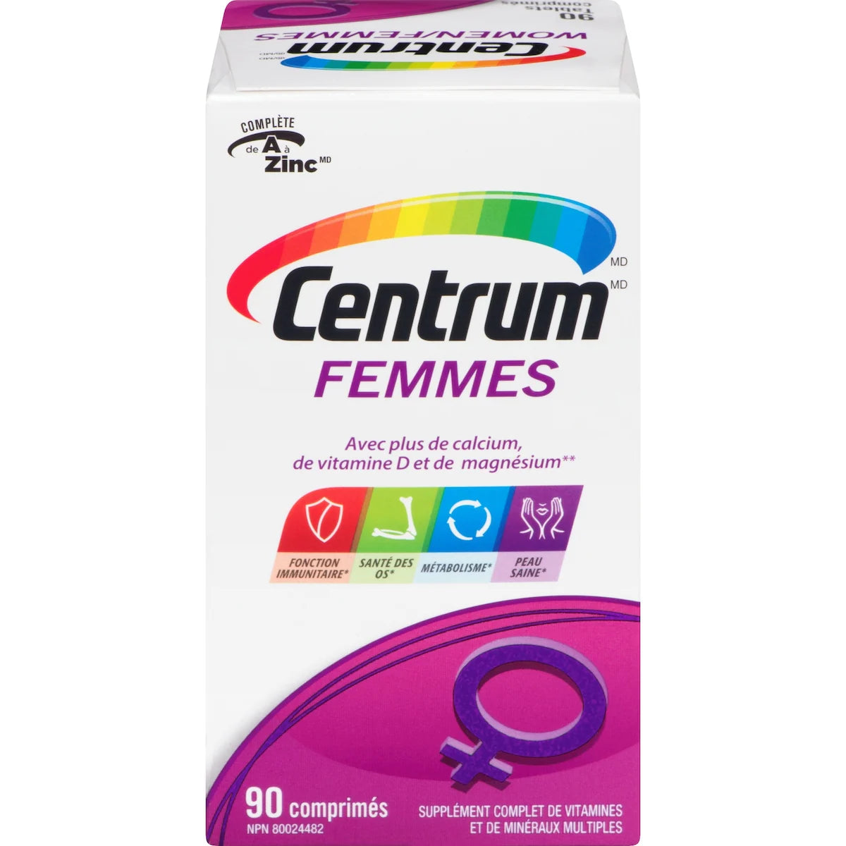 Femmes, un supplément complet de vitamines et de minéraux, en format de 90 comprimés